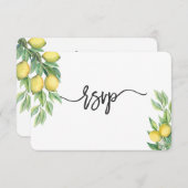 Aquarelle moderne Lemon Mariage tropical RSVP (Devant / Derrière)
