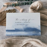 Aquarelle moderne | Livre d'hôtes Mariage bleu<br><div class="desc">Cet ouvrage moderne en aquarelle bleu mariage est parfait pour un mariage contemporain élégant. La collection design minimaliste, classique et élégante présente de simples touches de peinture couleur à l'eau dans de jolis tons bijoux. Personnalisez la couverture avec les noms de la mariée et du marié et la date du...</div>
