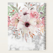 Aquarelle moderne marbre floral 2024 Planificateur (Dos)
