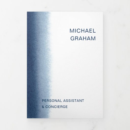 Aquarelle moderne Marine Blue Trifold Brochure (Page de couverture)