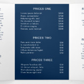 Aquarelle moderne Marine Blue Trifold Brochure (Intérieur au milieu)