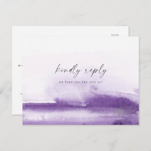 Aquarelle moderne   Menu Violet Choix RSVP