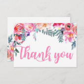 Aquarelle moderne Merci Floral (Devant / Derrière)