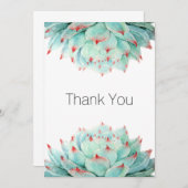 Aquarelle moderne Merci succulent (Devant / Derrière)