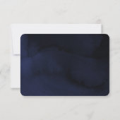 Aquarelle moderne Moody Navy Blue RSVP Réponse (Dos)