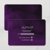 Aquarelle moderne Moody Royal Purple RSVP Réponse (Devant / Derrière)