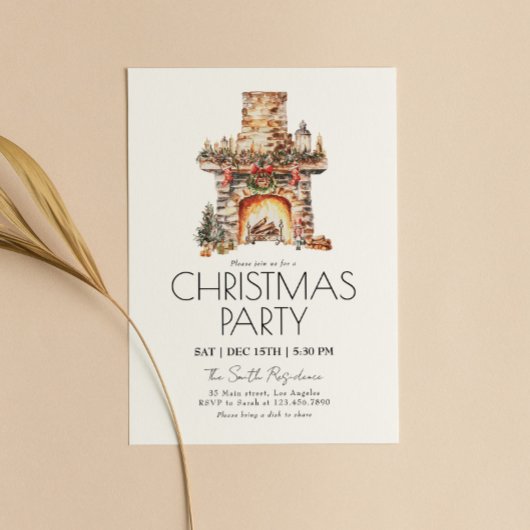 Aquarelle moderne Noël Fête Invitation