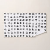 Aquarelle moderne noir blanc Carrés géométriques (Serviette à main)