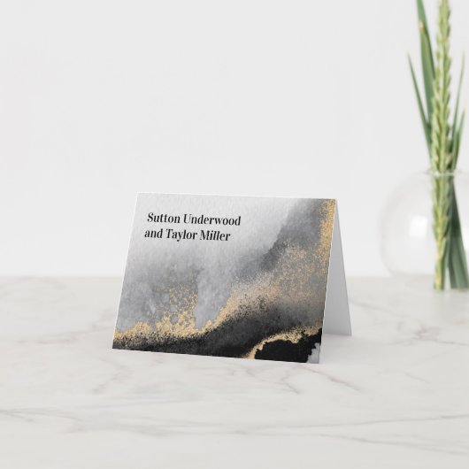 Aquarelle moderne noire et or (Devant)