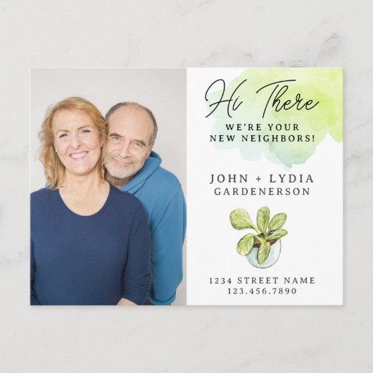 Aquarelle moderne Nouvelle carte postale voisine (Devant)