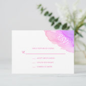 Aquarelle moderne Peach rose RSVP Insérer des cart (Debout devant)