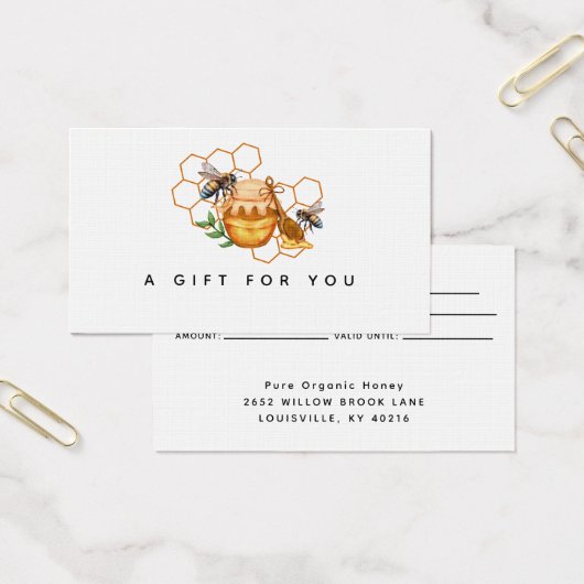 Aquarelle moderne peignes de miel avec carte cadea (Bureau)