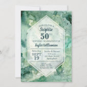 Aquarelle moderne peinte en vert Invitations d'ann (Devant)