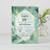 Aquarelle moderne peinte en vert Invitations d'ann (Debout devant)