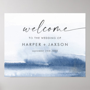 Aquarelle moderne Poster de bienvenue du Mariage