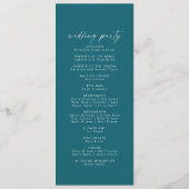 Aquarelle moderne | Programme de mariage Turquoise (Dos)