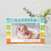 Aquarelle moderne Rainbow Baptism Invitation (Debout devant)