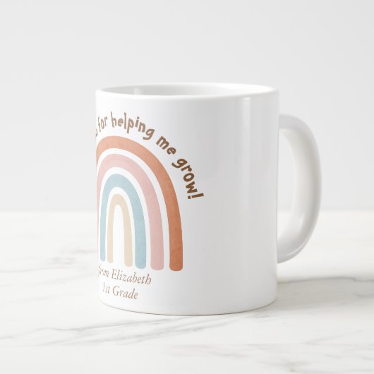 Aquarelle moderne Rainbow Teacher Merci Mug (Devant droit)