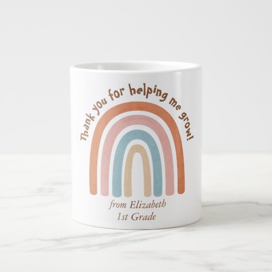 Aquarelle moderne Rainbow Teacher Merci Mug (Devant)