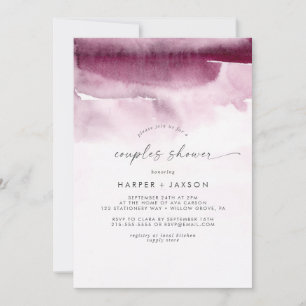 Aquarelle moderne   Red Couples Shower Invitation