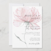 Aquarelle moderne rose Faire-part de mariage flora (Devant)