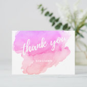 Aquarelle moderne rose, MERCI rose (Debout devant)