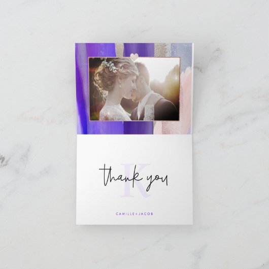 Aquarelle moderne, Rose violet Merci or (Intérieur)