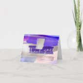 Aquarelle moderne, Rose violet Merci or (Devant)