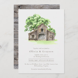 Aquarelle Moderne Rustique Faire-part de mariage d