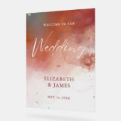 Aquarelle moderne Terracotta Boho Mariage Bienvenu (Angle)