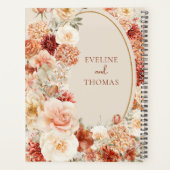 Aquarelle moderne terre cuite bordeaux floral (Dos)