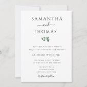 Aquarelle moderne verdure Invitations de mariage (Devant)