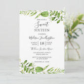 Aquarelle moderne Vert doux 16 Invitation (Debout devant)