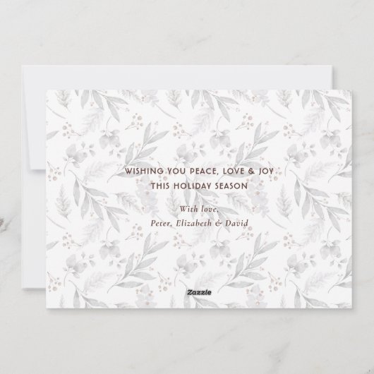 Aquarelle moderne vert Photo Cartes de Noël (Dos)