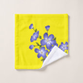 Aquarelle moderne violet jaune violet Floral (Gant de toilette)
