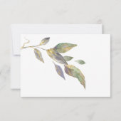 Aquarelle moderne violet vert or Feuilles RSVP | (Dos)