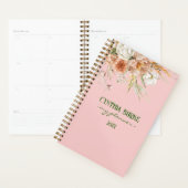 Aquarelle Moelleuse Rose Rose Floral Planner (Devant avec enveloppe)