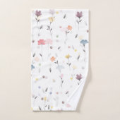 Aquarelle molle Blancs Motif de fleurs (Serviette à main)
