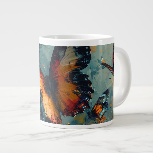 Aquarelle Monarque papillon Jumbo Mug (Devant droit)