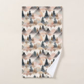 Aquarelle Monogramme Boho de l'arbre de montagne (Serviette à main)