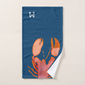 Aquarelle Monogramme de homard Nautique