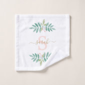 Aquarelle Monogramme floral (Gant de toilette)