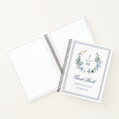 Aquarelle Monogramme Floral Mariage Livre d'or (Intérieur)