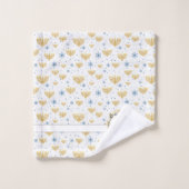 Aquarelle Monogramme + Floral | MOTIF HANOUKKA (Gant de toilette)