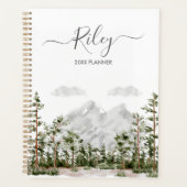 Aquarelle monogramme Montagne et forêt (Devant)