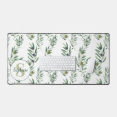 Aquarelle Monogramme Nom Motif Branches d'Olivier (Clavier et souris)
