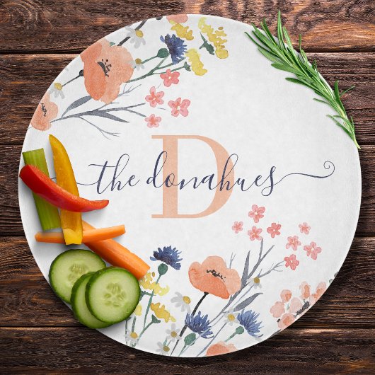 Aquarelle monogramme Planche à découper