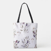 Aquarelle monogramme Sac fourre-tout floral (Dos)
