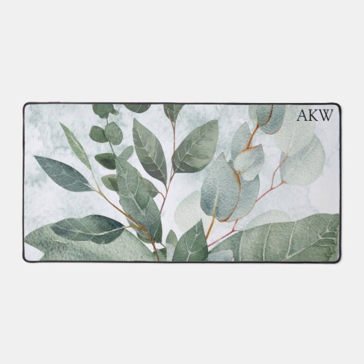 Aquarelle monogramme Sage rustique Vert (Recto)
