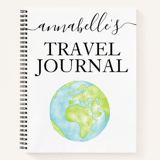 Aquarelle Monogramme Travel Journal Carnet (Devant)